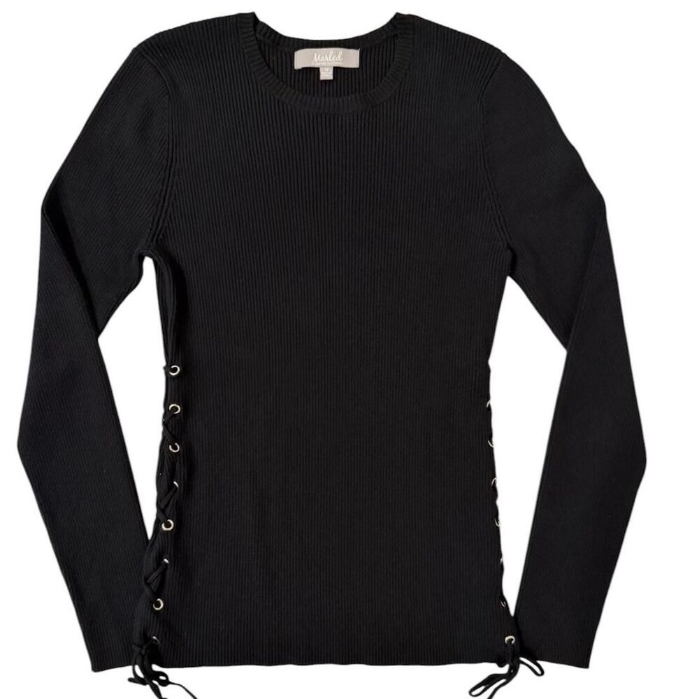 Marled United Clothing Black long sleeve sweater knit top